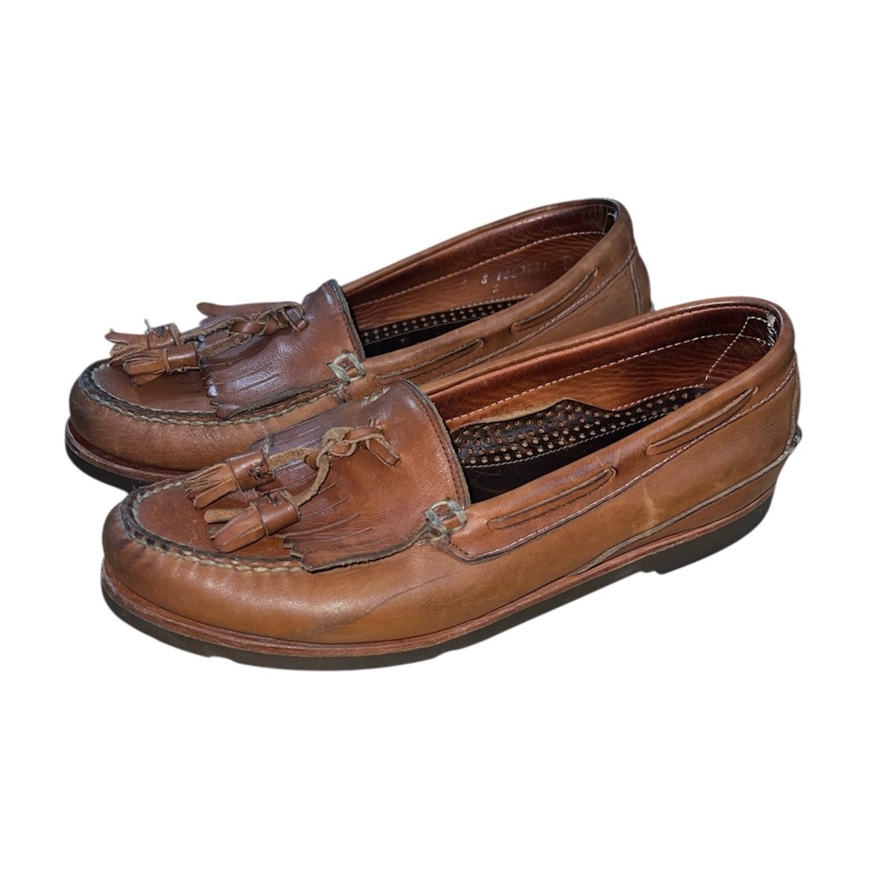 Sperry Men’s Top-Sider Brown Leather Loafers Size 8 Kilte Tassel Boat Shoes VTG